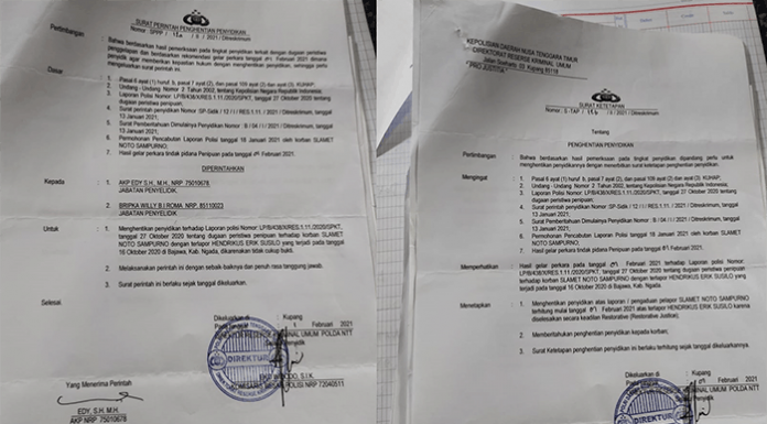 Pengusaha Asal Bajawa Ngaku Ditipu Rekan Bisnis Senilai Ratusan Juta SP3 Kasus Yang Dilaporkan Yoga di Polda NTT