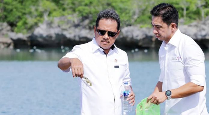 Menteri KP Ingin SKPT Rote Ndao Dibuat Jadi Tempat Wisata Kuliner Ikan Menteri Kelautan dan Perikanan, Sakti Wahyu Trenggono, saat mengunjungi Sentra Kelautan Perikanan Terpadu (SKPT) Kabupaten Rote Ndao.