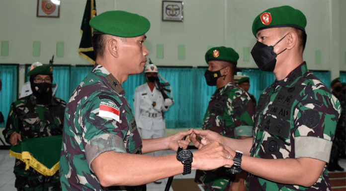 Dandim Belu Diganti, Danrem Pimpin Setijab Acara Sertijab Dandim Belu di Aula Makorem 161/Wira Sakti, Senin (20/06/2022).