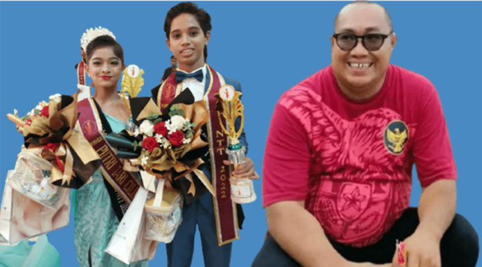 Speksanyo Sabet Juara Satu Putra-Putri Tari Cilik NTT 2022 Foto dari kiri: Loveanty Meifanwy, Michael Damian Ufi, dan Romo Fransiscus Amandus Oe Ninu, Pr.