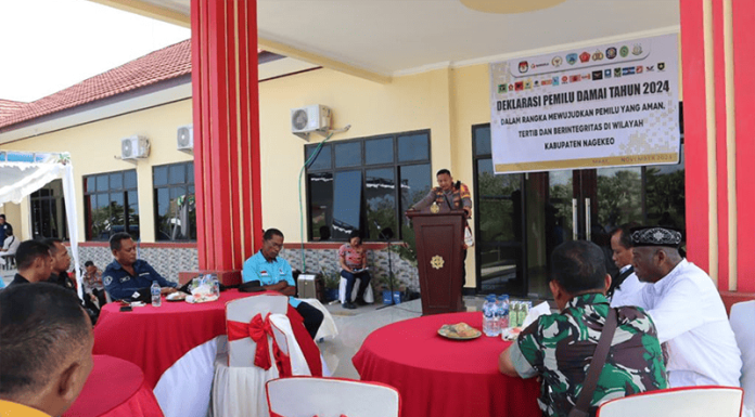 Peserta Pemilu Diminta Jaga Kamtibmas, Kapolres Nagekeo: Butuh Komitmen dan Kerjasama yang baik deklarasi Pemilu Damai 2024 di Mako Polres Nagekeo, Kamis (23/11/23)