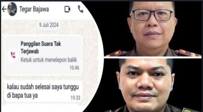 Kejari Ngada: Pemberitaan Tersebut Tidak Benar Foto: bukti chat WA (kiri), Kajari Ngada Yoni P Artanto (atas) dan Roy Tua Hakim (Kasi Datun)
