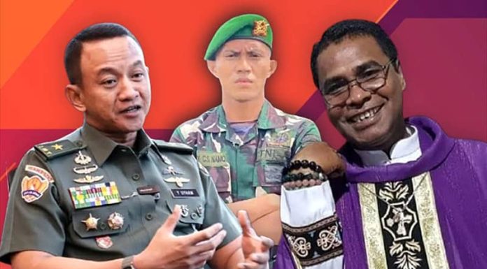Pembinaan Itu Mengajar dan Belajar, Bukan Dengan Selang, Tinju dan Tendangan Foto dari kiri: Brigjen TNI Wahyu Yudhayana, Almarhum Prada Lucky Namo, Tuan Kopong, MSF