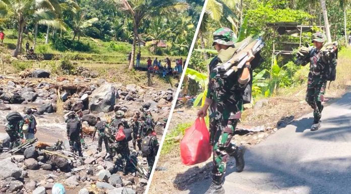 Batalyon TP 834/Wakanga Mere Bantu Korban Banjir Mauponggo