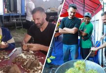 Etape Mbay – Ende Batal, Hadiah Rp 109 Juta Untuk Korban Banjir Mauponggo Peserta Tour de eNTeTe sedang bantu memasak bersama relawan banjir Bandang Mauponggo, Kamis (18/9/25).