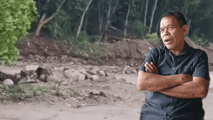 Foto: Kerusakan sungai di lokasi Galian C di Desa Nataute, Kecamatan Nangaroro dan Ketua Komisi I DPRD Nagekeo, Mbulang Lukas, SH.