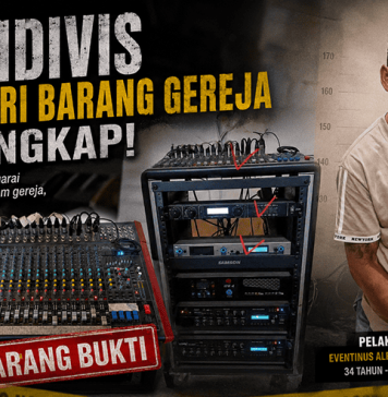 Peralatan Liturgi Gereja Digasak Residivis, Umat Baru Sadar Saat Akan Misa Pelaku dan Sebagian barang bukti yang sudah diamankan.
